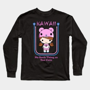 Kawaii Girl in Pink Long Sleeve T-Shirt